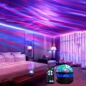 1pc Starry Projector Light With 7 Color Patterns & Remote Control; Multifunctional Polar Projector Night Light For Bedroom Atmosphere (Color: Aurora)